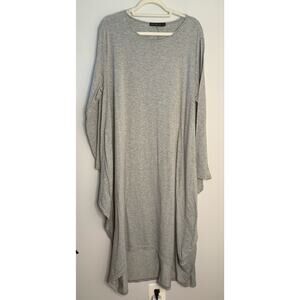 Zanzea Gray Long Sleeve Round Neck Asymmetric Hi-lo Maxi Dress Sz 5XL Avantgarde